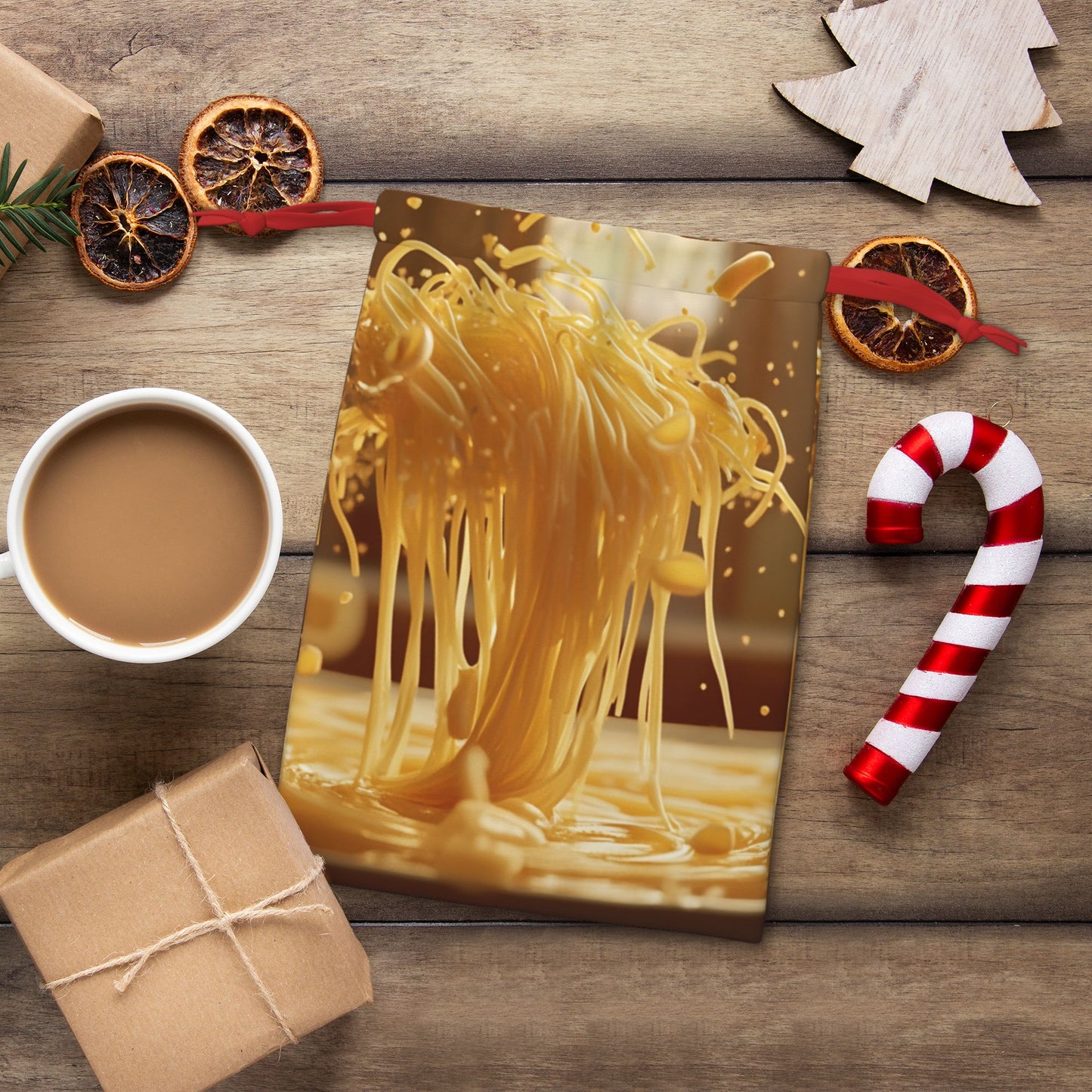Cheese Flow Art Print Ultra-Soft Velvet Drawstring Gift Bag Large-Capacity Storage Pouch (30×40cm)