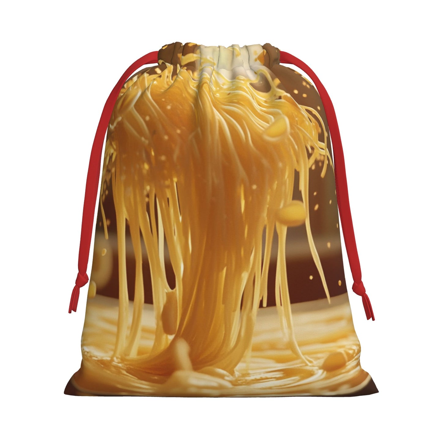 Cheese Flow Art Print Ultra-Soft Velvet Drawstring Gift Bag Large-Capacity Storage Pouch (30×40cm)